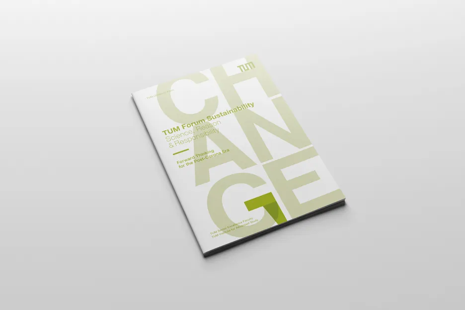Image of the Publication "Change". A lying magazine with a white cover and typographie in various shades of green.